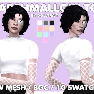 Nouveau haut Marshmallow Top pour The Sims 4 avec options de personnalisation