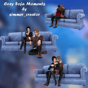 Moments cosy sur canapé dans *Les Sims 4* par simmer_creator