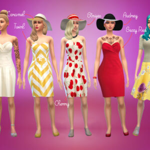 Ensemble inspiré des années 1950 pour Les Sims 4 par inabadromance