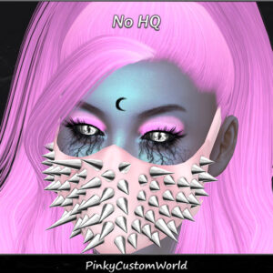Masque à piques rose pour Sims 4, coiffure violette