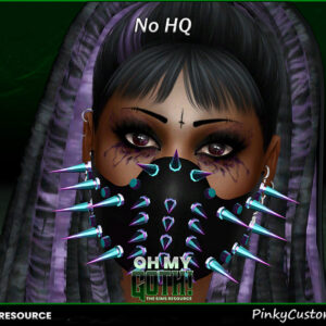 Sim 4 gothique sans masque, style punk avec accessoires pointus