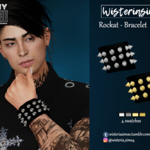 Bracelet Rockat (gauche) pour The Sims 4, 4 couleurs disponibles