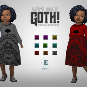 Robes gothiques pour enfant dans The Sims 4 par Erinaok