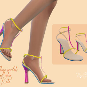 Sandales étincelantes mixtes 'Kate' pour *Les Sims 4* en satin coloré