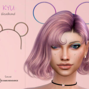 Bandeau Mickey pour Sims 4, cheveux violets, style cyberpunk
