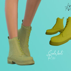 Bottes à lacets style suède vert pâle, jeu *Les Sims 4*