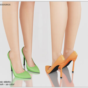 Escarpins classiques styletto pour Sims 4, vert et orange