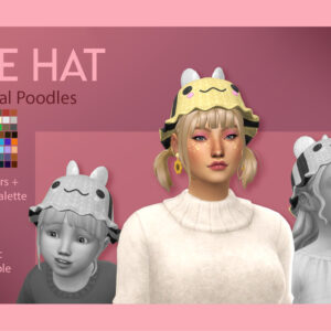 Chapeau 'BEE HAT' pour Sims 4 par Feral Poodles, style abeille coloré