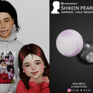 Boucles d’oreilles Shikon Pearl pour enfant dans The Sims 4