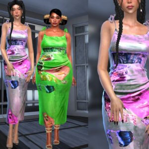 Robes colorées pour Sims 4, style bohème et élégant