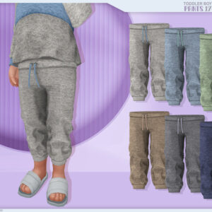 Pantalons de pyjama pour enfant dans *Les Sims 4*, 7 couleurs disponibles.