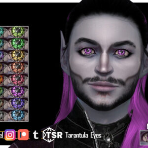 Yeux de tarentule pour un Sim 4 masculin stylisé