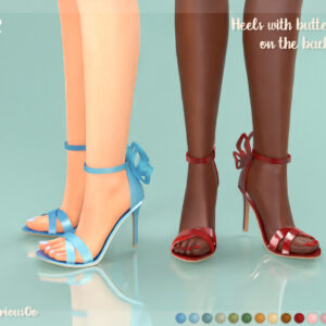 Escarpins à brides papillons pour Sims 4, bleu et rouge