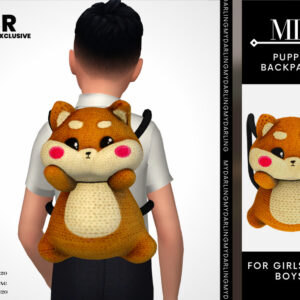 Sac à dos mignon en forme de chaton pour Sims 4, MD Puppy Backpack