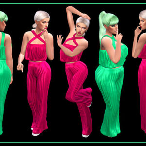 Robes colorées style Sims 4 avec motifs géométriques