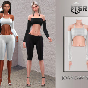 Ensemble Joan Campbell pour *Les Sims 4* : blanc et noir