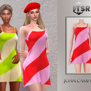 Robe à motifs colorés de Joan Campbell pour *Les Sims 4*