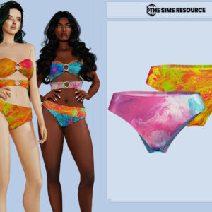 Maillot de bain coloré pour Sims 4, vue de face et motifs