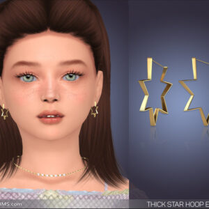 Boucles d’oreilles en forme d’étoile épaisses pour Sims 4, style doré
