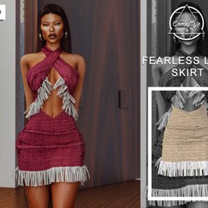 Robe courte à franges pour Sims 4, style Fearless Love