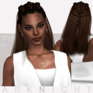 Coiffure Lyra 'Nuit Sombre' pour *Les Sims 4* en 30 couleurs