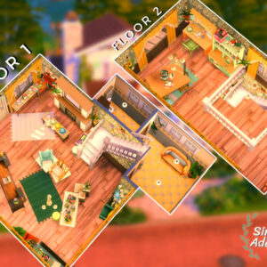 Maison de jeu vidéo Les Sims 4, étages 1 et 2