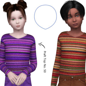 Vêtements personnalisables Sims 4, modèle 50, choix de couleurs.