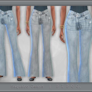 Pantalons Saguaro Jeans pour Sims 4, style délavé