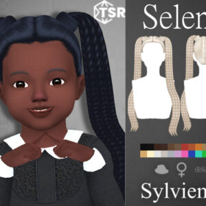Avatar féminin Selene avec coiffure Sylviemy pour *Les Sims 4*
