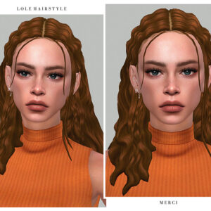 Coiffures Lole et Merci pour *Les Sims 4* en style brun ondulé