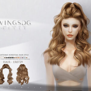 Coiffure 'Lightsome Horstable' pour Sims 4, style ER0729