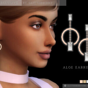 Boucles d’oreilles Aloe pour The Sims 4 par GlitterBerry
