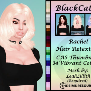 Coiffure Rachel retexturée pour The Sims 4, 34 couleurs vibrantes
