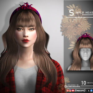 Bandeau simple pour Sims 4 avec 10 coloris