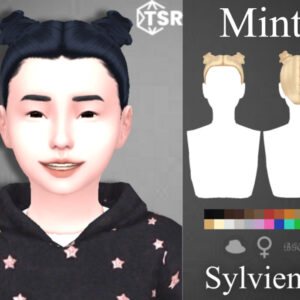Avatar du jeu The Sims 4 avec coiffure Mint par Sylviemy