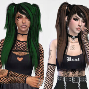 Deux avatars du jeu Sims 4 aux styles gothiques distinctifs