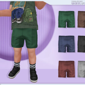 Pantalons courts pour enfant dans le jeu Les Sims 4, 6 couleurs disponibles.