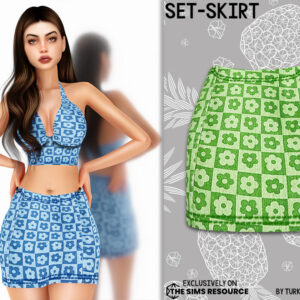 Ensemble robe-culotte à motifs floraux, Sims 4, Turksimmer