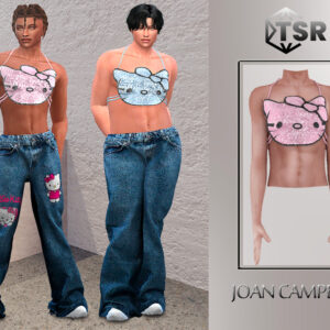 Veste Hello Kitty et jeans Sims 4 par Joan Campbell
