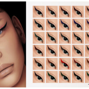 Tutoriel maquillage yeux pour Sims 4 avec 30 couleurs.