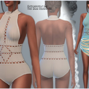 Robes courtes stylisées pour The Sims 4, vue de face et dos