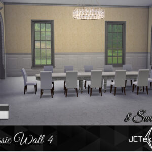 Salle à manger élégante avec 8 couleurs de murs pour *Les Sims 4*