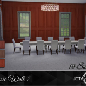 Mur Classic Wall 7 pour salle à manger dans *Les Sims 4* avec 10 couleurs proposées