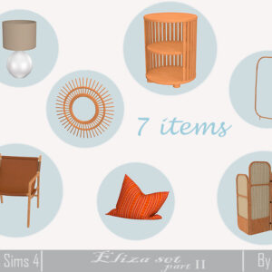 Ensemble de 7 meubles Éliza pour The Sims 4, partie II