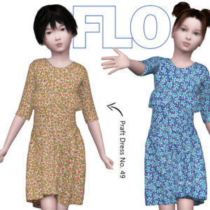 Robes à motifs floraux pour Sims 4, choix de couleurs disponibles.