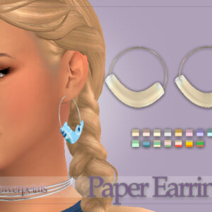 Boucles d’oreilles en papier pour Sims 4, style coloré et design créatif