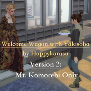 Wagon d'accueil avec yakisoba, Mt Komorebi, Sims 4