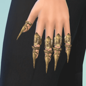 Doigts stylisés avec ongles dorés pointus, Sims 4